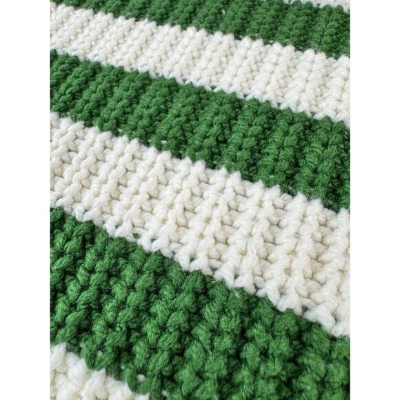 MADEWELL Wide Rib Cropped Turtleneck Sweater M Green Stripe Chunky Knit Preppy - Picture 10 of 12